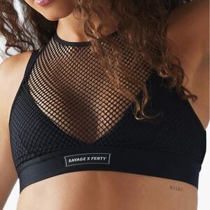 ⭐️SOLD⭐️ Savage X Fenty Mesh Black Sports Bra Size Small